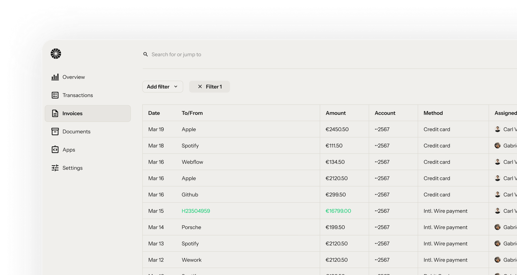 Midday | Transactions